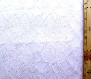 レース生地 ( 白 )柄番号1 ポリエステル100%生地幅−約108cm ( レース 花柄 涼し気 マスク )