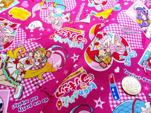 楽天市場 廃番のため現品限りとなりました キャラクター 生地 布 トロピカルージュ プリキュア 濃ピンク 21 オックス 綿100 生地幅 約108cm トロピカ ルージュ 手芸のピロル