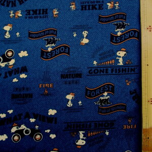 キャラクター 生地 布 スヌーピー ( 紺系 ) 柄番号175 オックス ( 綿100% ) 生地幅−約108cm ( スヌーピー生地 スヌーピー 生地 )