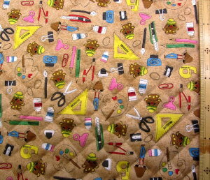 ◇ できるかな ( ベージュ系 ) 柄番号2 ( 材料セット レシピ付き キルティング キルト ) レッスンバック ( またはピアニカケース ) と シューズケース用手作りキット ( キャラクター レッ