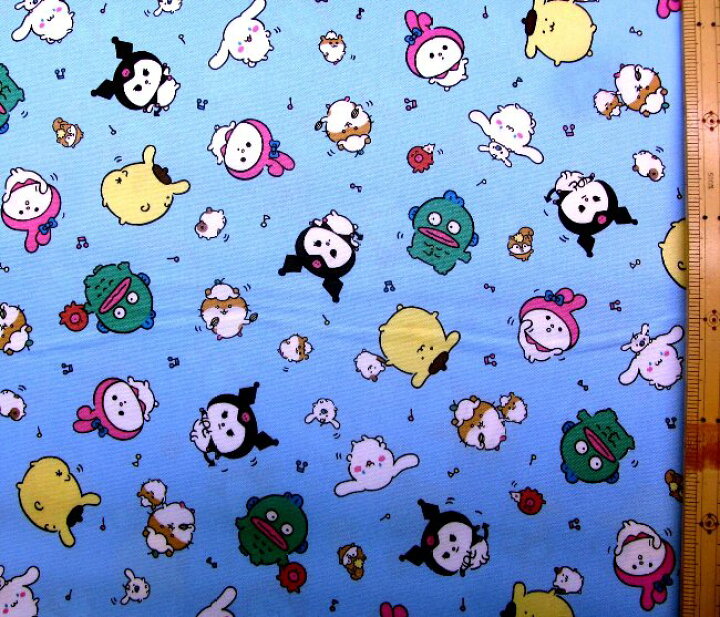 楽天市場 キャラクター 生地 布 ナガノ サンリオ キャラクターズ ブルー系 22 オックス 綿100 生地幅 約108cm ナガノ コラボ サンリオ キャラクターズ シナモロール ポムポムプリン クロミ マイメロ ハンギョドン サンリオ 手芸のピロル