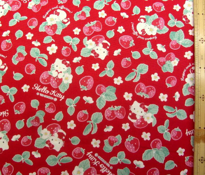 楽天市場】ラミネート 生地 キャラクター キティ （ 赤系 ) 柄番号  