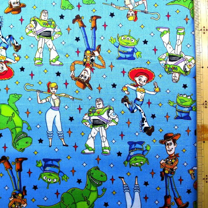 楽天市場】キャラクター 生地 布 トイストーリー （ ブルー系 ) 柄番号 