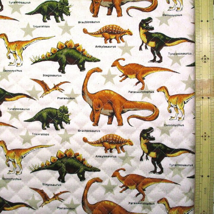 楽天市場】Q- キルティング 生地 （ キルト 生地 ） 恐竜 スター  