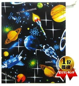 コップ袋 ( 手作り ) 宇宙ステーション ( コップ入れ 給食袋 巾着袋 きんちゃく袋 小 ミニサイズ 巾着バッグ キッズ 雑貨 ポーチ 子供 通園 通学 かわいい おしゃれ 男の子 女の子 ) 【メー