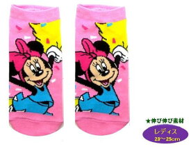 キャラクター ソックス 靴下 ミッキー＆ミニーマウス（レディス23～25cm) （ ミニーチアリーダー ピンク )( ディズニー )