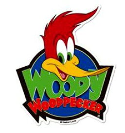 キャラクター ステッカー シール ウッディー・ウッドペッカー ( FACE ) （ サイズ　約7.7×6.4cm 1枚入り ) ( woody Woodpecker ユニバーサル かわいい おしゃれ かっこいい マーク ワッペン デコステッカー ビニール )