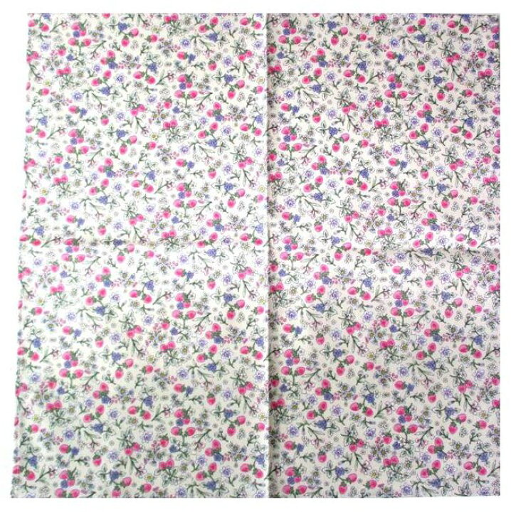 楽天市場】手作り ランチクロス いちごと花 （ アイボリー系  