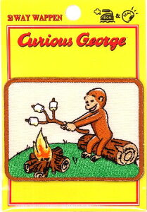 キャラクター 刺しゅう ワッペン キュリアスジョージ ( おさるのジョージ ) ( キャンプ 大 ) ( サイズ 約5.5×7cm 1枚入り )( おさる ジョージ キュリアス じょーじ キャラクターワッペン