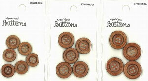 ボタン 木 ボタン ウッドボタン( 4ツ穴 ) ( ボタン 木 ボタン ウッドボタン丸 ラウンド 手芸用品 )