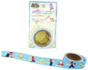 キャラクター デコれるネームテープ ( ロングタイプ ) スーパーマリオ ( ブルー ) ( ネームラベル ネームタグ アイロン お名前 おなまえ ワッペン アップリケ ハンドメイド 手芸用品 入園