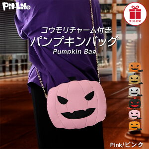 \P10倍+10%OFFクーポン/バッグ かぼちゃ パンプキン チェーン ショルダー コウモリ付き 6色 | コスプレ 仮装 カボチャ かわいい ハロウィーン仮装 衣装 パーティー イベント お出かけ 斜め