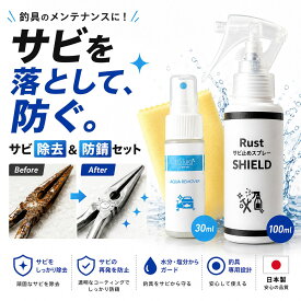 釣具 メンテナンスセット サビ取り 防錆スプレー 錆落とし サビ止め 防錆コーティング リール プライヤー フック フィッシュグリップ サルカン スナップ スイベル スプリットリング ステンレス対応 日本製 クロス付き 海釣り 淡水釣り 塩害対策 金属保護 サビ予防