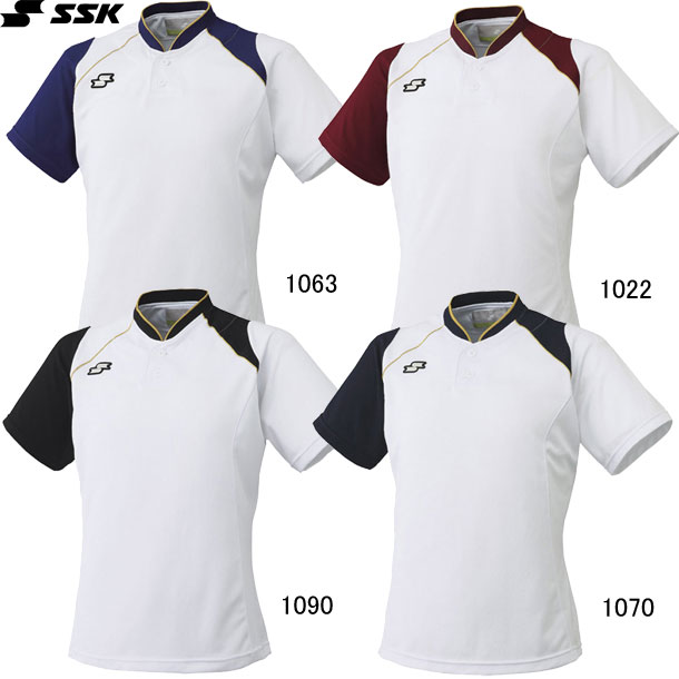 発売モデル エスエスケイ SSK 2ボタンベースボールTシャツ ベースボールシャツ BT2240
