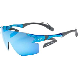 Airfly エアフライ鼻パッドがないスポーツサングラスAF-302 C-35アクアブルーWP偏光ブルーミラーワイドプロテクトレンズ装着マルチスポーツ サングラス(af302c35wp)
