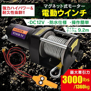dEC` 3000lbs 1360kg EC` dzCXg DC12V  h ^ グ ^ LRg[[ }Olbg[^[ C[[v H ^C  J[pi  ֗ObY diy 