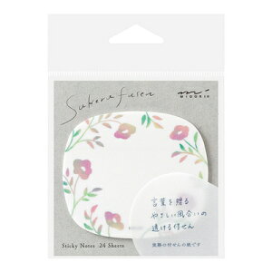 付せん紙 透ける 花柄 ピンク 付箋 ふせん 19102006 デザインフィル ミドリ MIDORI dezainnfiru