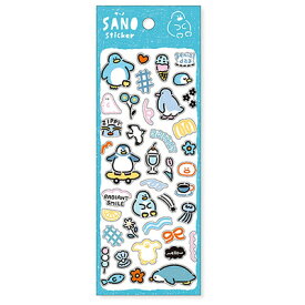 マインドウェイブ サーノ ステッカー pengin ペンギン 82567 プクモリ シール 線画 イラスト コラージュ 素材 デコレーション MINDWAVE