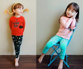 【SALE】韓国子供服 BienaBien　ロゴTシャツ　ドットパンツセット　ルームウェア