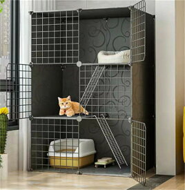 猫 ケージ 3段 奥行き広め ワイドタイプ 【幅75&times;奥行49&times;高109cm】 リラックス空間 コンパクト収納 簡単組立