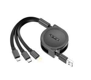 充電ケーブル 巻き取り 3in1 一本三役 USB両面挿入 ケーブル USBケーブル iPhone 12 Pro Max USBケーブル USB Ty-c Android 充電 iPhone 12/12 Pro 3A 急速充電 在宅勤務 プレゼント ライトニングケーブル