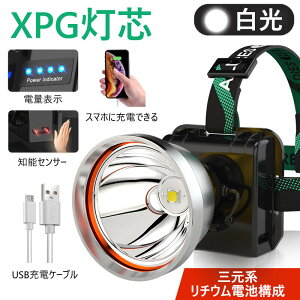 お買い物マラソン【P5倍】LEDヘッドライト 充電式 ヘッドライト 釣り 作業 スマート感応 高輝度 充電式 残量表示 XPG灯芯 2段階の点灯モード USB輸出 登山 夜釣り アウトドア作業 スマホに充電