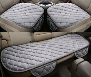 車用 座布団 3枚セット クッション ボア カーシート ふわふわ 冬 前席 後部座席 全席 1台分 おしゃれ シートカバー ポケット カークッション 車座布団 シートカバーシート 取付簡単 滑り止め