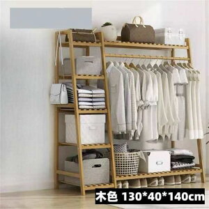 ハンガーラック 天然竹製 ワードローブ クローゼットポールハンガー 強力な耐荷重能力 おしゃれ 洋服掛け スタンド 押入れ収納 シングル衣類収納 頑丈 大容量