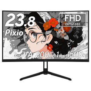 Pixio PXC248 Wave Q[~Oj^[ 23.6C` FHD 200Hz Fast VA p  zCg pXe sN u[ F 킢 Q[ fBXvC Q[ j^[ J[u Ȗ sNVI ps5 fps pc