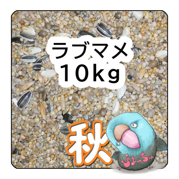 ぴよっちゅ ラブバード・マメルリハ・中型インコ秋用ブレンド 10kg×1 紙袋入 :鳥の餌 インコ えさ ぴよっちゅ 大粒ひまわり 10kgx1 紙袋入