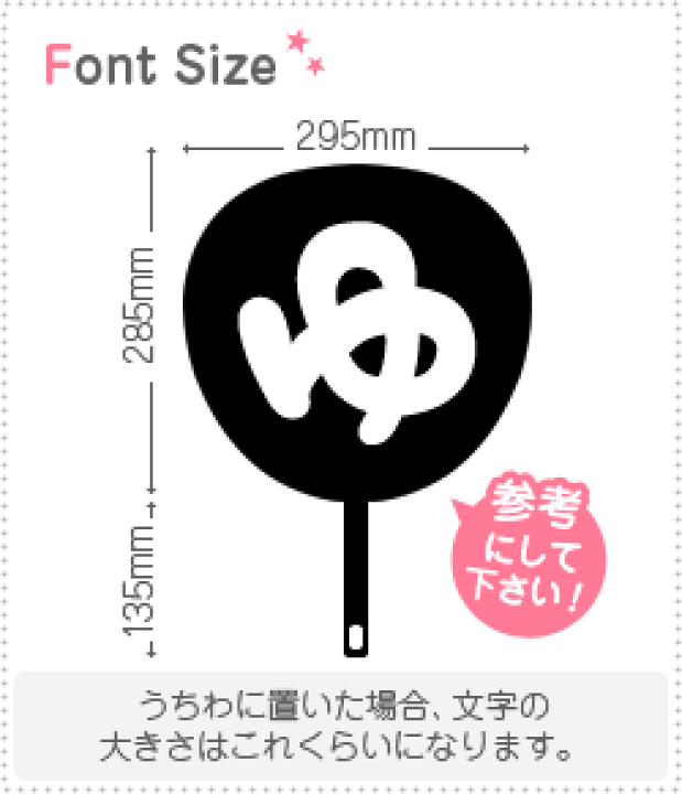 楽天市場 切り文字 チェリーゆ1 サイズ 3l うちわ最大サイズ 素材 カッティングシート もじパラ コンサート応援うちわ