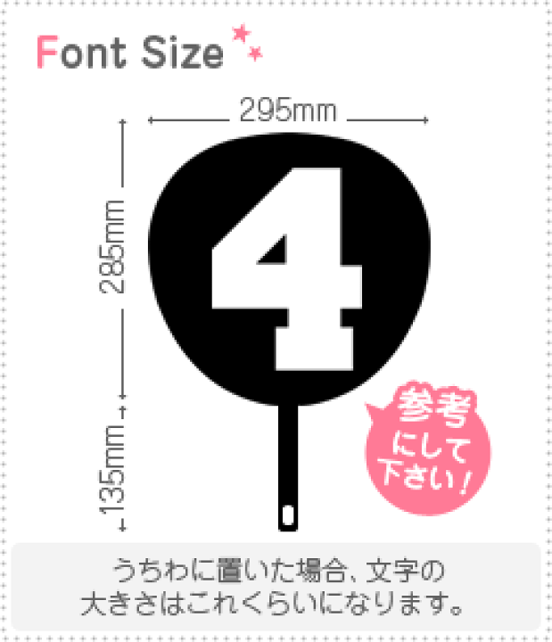 楽天市場】切り文字 【背番号4】サイズ：3L(うちわ最大サイズ