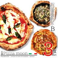 【冷凍ピザ】 お試し Bセット（マルゲリータ、イカ墨のピッツァ、ごぼうの和風ピッツァ） 送料無料　自家…