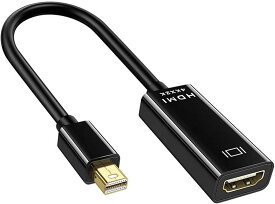 Mini DisplayPort to HDMI 変換 アダプター 4K 金メッキコネクタ搭載 4K解像度対応 UHD 3840x2160対応 mini dp4k Thunderbolt to HDMI HDTV 変換 ケーブル TV ディスプレイ モニター用 Microsoft Surface Pro ThinkPad X1などに対応