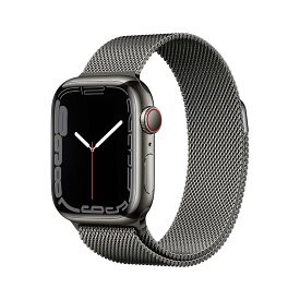 【整備済み品】Apple Watch Series 7 (Cellularモデル) グラファイトステンレススチールケースとグラファイトミラネーゼループ fj