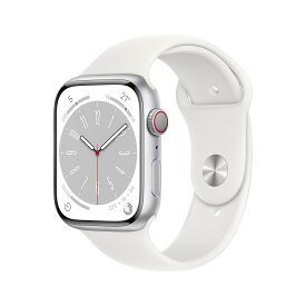 【整備済み品】Apple Watch Series 8 (Cellularモデル) シルバーアルミニウムケースとホワイトスポーツバンド fj