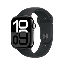 【整備済み品】Apple Watch Series 10 (Cellularモデル) ジェットブラックアルミニウムケースとブラックスポーツバンド ks