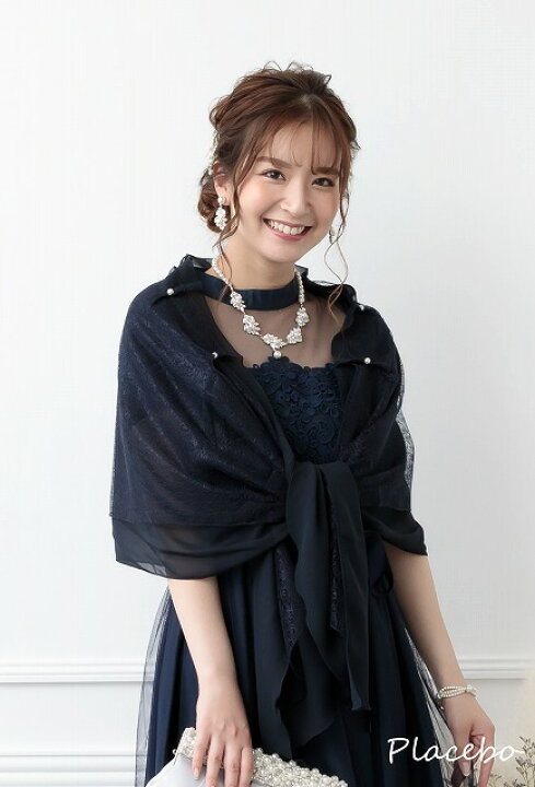 楽天市場】パール付きメロンチュールショールボレロ 結婚式 成人式 