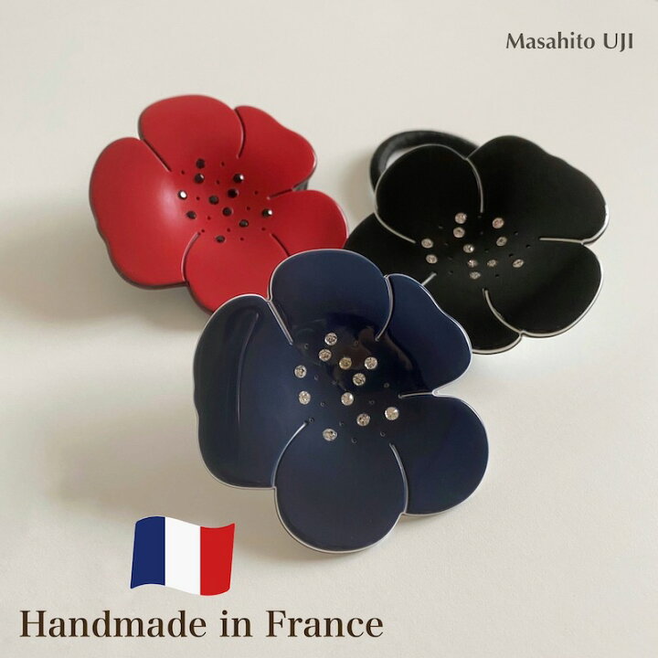 楽天市場】【Masahito UJI】ヘアゴム フランス製 ブラック 黒 ネイビー 