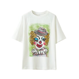 最新作!!【Place D'UJI】ピエロTシャツ Tシャツ/カットソー レディース メンズ 男女兼用 ユニセックス イラスト アート かわいい プリントTシャツ プラスドゥウジ 送料無料