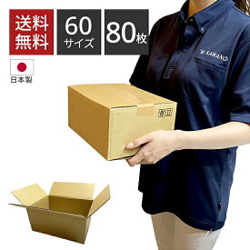 【1枚あたり62円】ダンボール 60サイズ×80枚セット 264×194×118 引っ越し みかん箱 包装用 宅配 収納 メルカリ 配送 配達 フリマ アプリ 荷造り 無地 新生活 通販 重量物 ネットショップ オークション 軽い アパレル 段ボール 箱