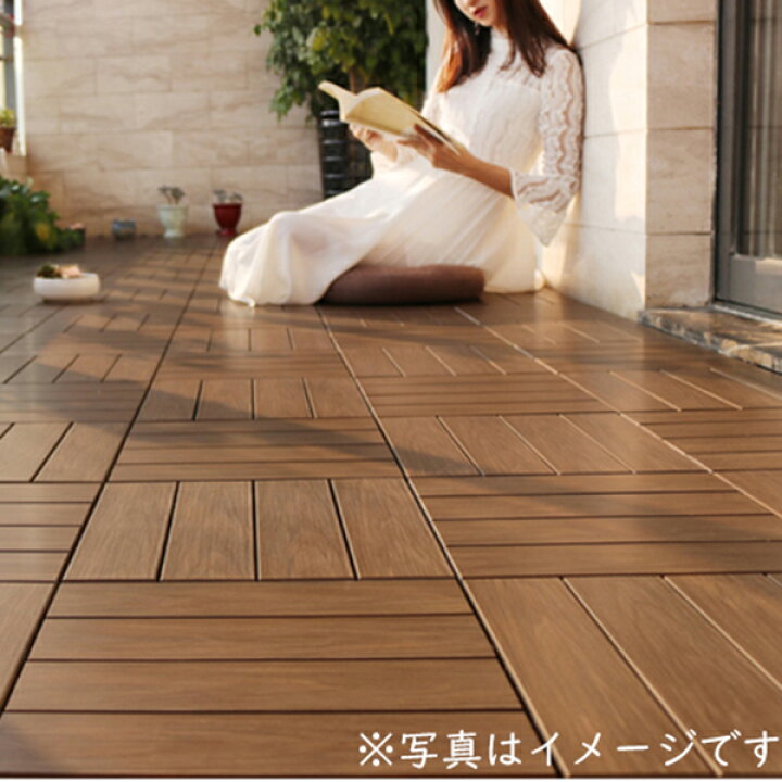 楽天市場 送料無料 ジョイント ウッドパネル ウッドタイル 人工木 樹脂 ウッドデッキ 27枚 デッキ ジョイント式 ベランダ キット フロアデッキ バルユニー お手入れ簡単 設置簡単 庭 屋根 Diy Plan A