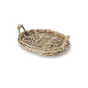 かご 籠 カゴ バスケット 店舗什器 小物入れ トレイ トレー お盆 おしゃれ ナチュラル シンプル かわいい 可愛い コボ 木製 編み 平型 楕円 オーバル 持ち手付 キッチン リビング ディスプレ