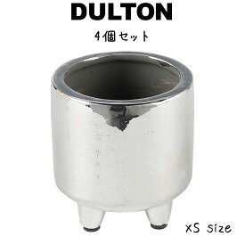 シルバー ポット ウィズ レッグス XS 4個入り ダルトン DULTON 植木鉢 鉢 鉢植え 小物入れ 小物収納 陶器鉢 2号鉢 ストーンウェア おしゃれ シンプル おしゃれ シンプル ナチュラル 可愛い かわいい 小さい 小さめ 丸 ラウンド 脚付き 底穴なし インテ