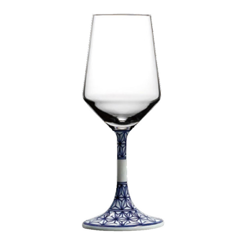 磁器とガラスの融合が美しいワイングラス ツヴィーゼル クリスタルガラス 有田焼グラス ホワイトワイン 麻の葉 青 プレゼント ギフト 全国一律送料無料 その他 贈り物 贈答品 ギフトラッピング 贈答 のし 熨斗 プリズム ラッピング 上等