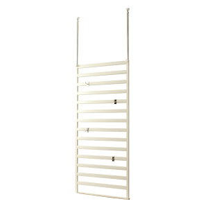 日本製 突っ張りラダーラック 幅60cm棚無クリーム ラダーラック 突っ張りパーテーション つっぱりパーテーション パーテーションラック ハンガーラック つっぱりラック 突っ張りラック 高