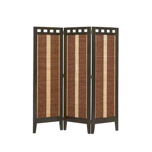 完成品 スクリーンシリーズ エスニック 3連 スクリーン パーテーション パーティション 間仕切り 間仕切り壁衝立 ついたて 木製 ウッド 竹 バンブー 3連 三連 3面 三面 ホワイト 白 ブラウン