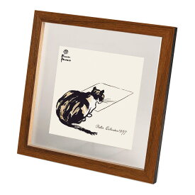 オルド インテリアアートフレーム 幅21×高さ21cm INTERIOR FRAME インテリア アート 置物 フォトフレーム 写真立て 写真入れ 贈り物 内祝い 御祝い 結婚内祝い 快気内祝い 返礼 景品 粗品 自宅用 ブラウン グレー 猫 キャット 卓上 壁掛け