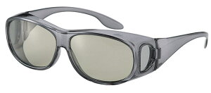 偏光サングラス メガネの上から オーバーグラス S-Mサイズ ライトグリーンスモーク偏光 スモーク