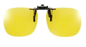 【送料無料メール便】Lサイズ 夜間 雨天 偏光サングラス クリップオン 跳ね上げ 偏光レンズ 運転 黄色 イエローレンズ ナイトドライブ マズメ おしゃれ 紫外線 UVカット ブルーライトカット